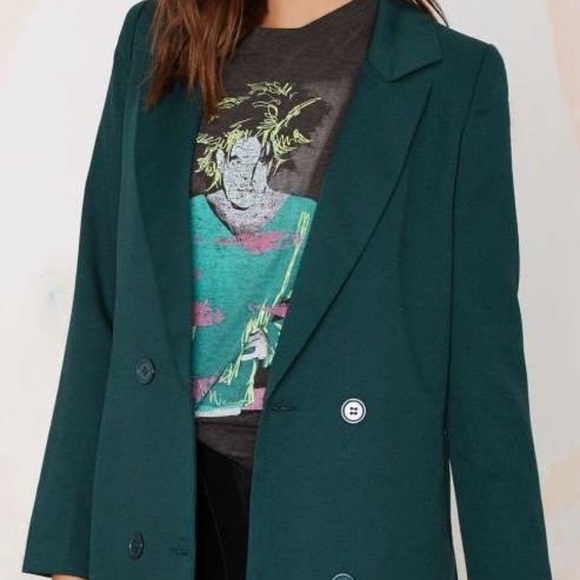 dark green blazer dress